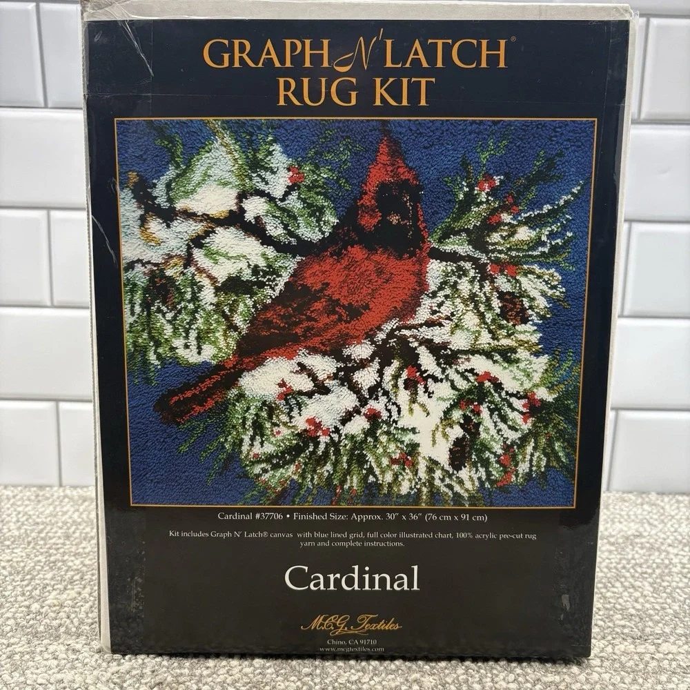 VTG Latch and Hook Kit Cardinal Kit 30 X 37 by MCJ Textiles NEW